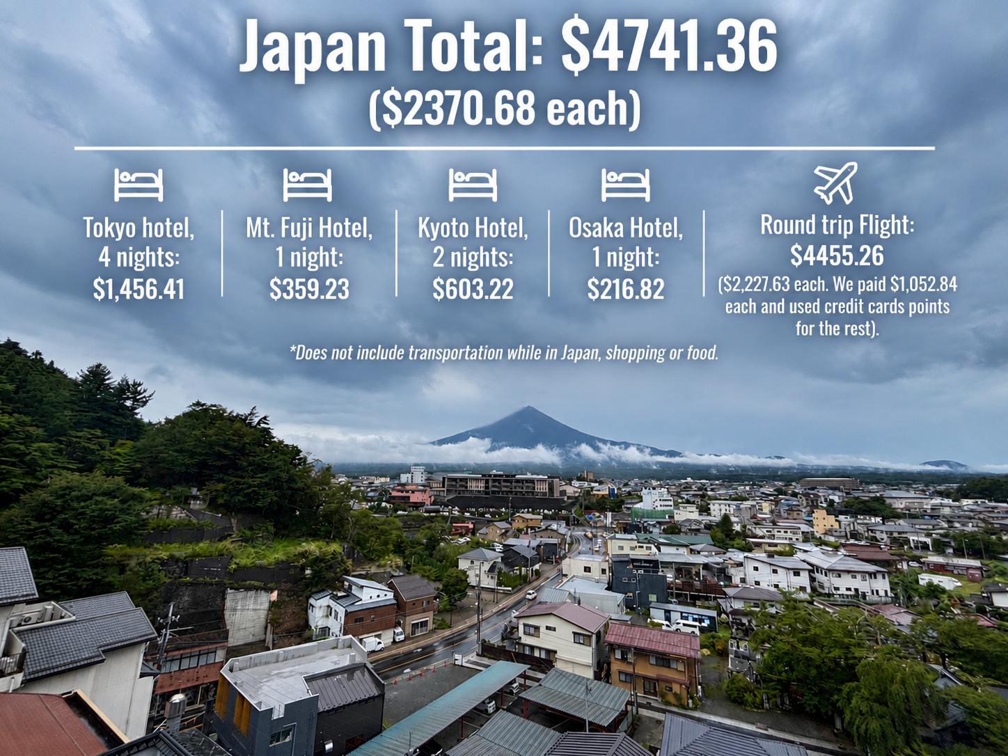 Japan Travel Cost Breakdown
